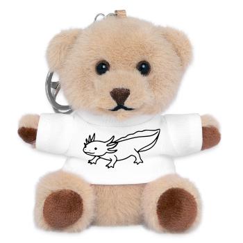 Axolotl Strichzeichnung | Minimalistischer Lurch - Teddy Schlüsselanhänger - Weiß - Vorne
