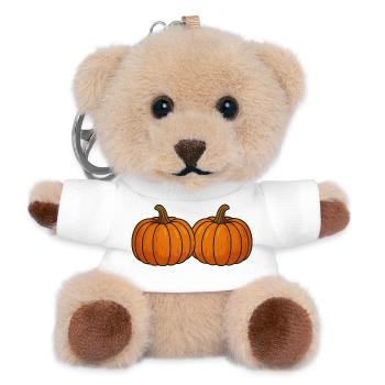 Zwei Kürbisse im Herbstlicht - Teddy Schlüsselanhänger - Weiß - Vorne