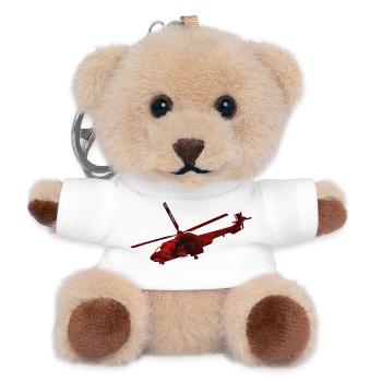 Hubschrauber Heli - Teddy Schlüsselanhänger - Weiß - Vorne