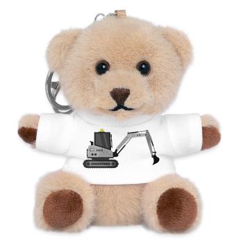 Excavator - Teddy Keyring - white - Front