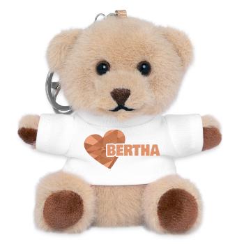 First name Bertha - Teddy Keyring - white - Front