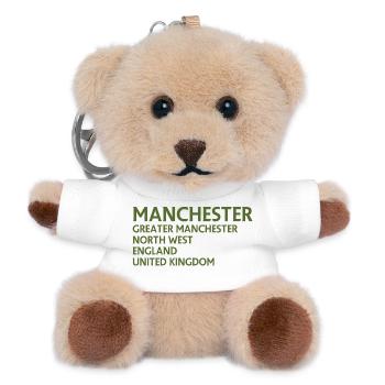 Manchester – England Lyric Design - Teddy Keyring - white - Front