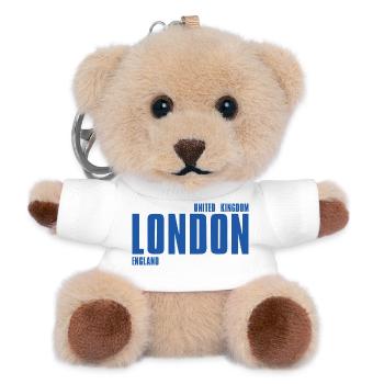 London Blue Large Typography - Teddy Keyring - white - Front
