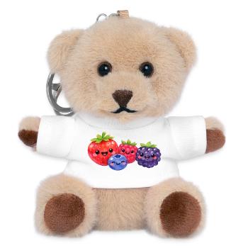 Kawaii Beeren Obst Früchte Kind Baby lächeln - Teddy Schlüsselanhänger - Weiß - Vorne