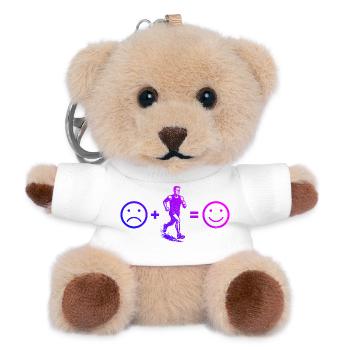 Charakterstarkes Running Design - Teddy Schlüsselanhänger - Weiß - Vorne