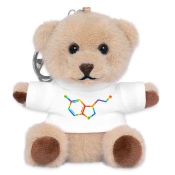 Regenbogenmolekülgeometrie – Seratonin - Teddy Schlüsselanhänger - Weiß - Vorne