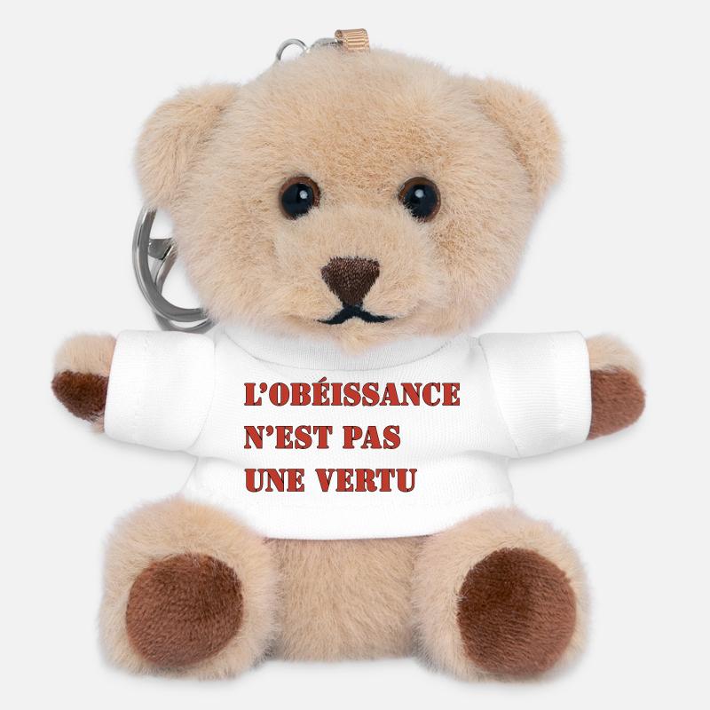 L’OBÉISSANCE N’EST PAS UNE VERTU - Porte-clés ourson - blanc