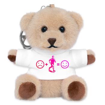 Puristisches Running Thema - Teddy Schlüsselanhänger - Weiß - Vorne
