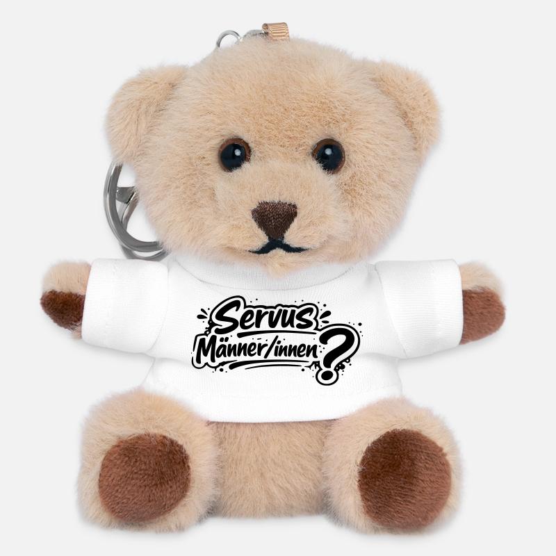 Servus Männer/innen? - Teddy Schlüsselanhänger - Weiß
