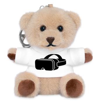 VR Brille Headset Icon - Teddy Schlüsselanhänger - Weiß - Vorne