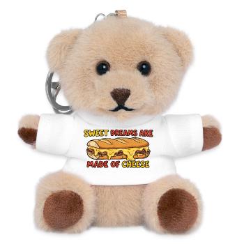 Lustiges Käse Sandwich Spruch Design - Teddy Schlüsselanhänger - Weiß - Vorne