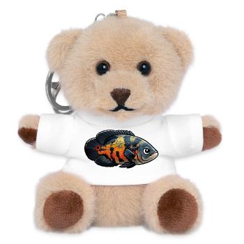 Peacock Eye Cichlid Oskar Astronotus ocellatus - Teddy Keyring - white - Front