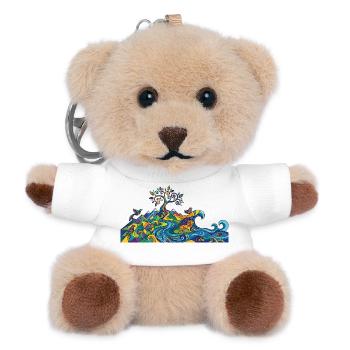 Fantasievolles Farbenspiel Natur Panorama Motiv - Teddy Schlüsselanhänger - Weiß - Vorne