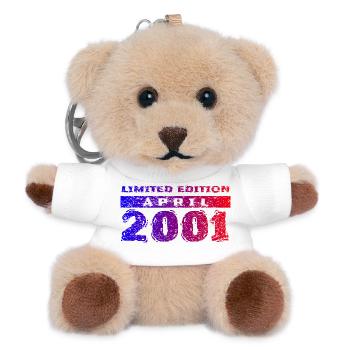 25. Geburtstag Limited Edition 04/2001 - Teddy Schlüsselanhänger - Weiß - Vorne