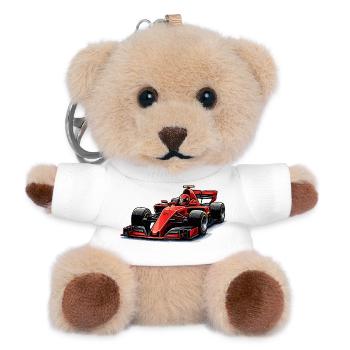 Racing Car Graphics - Teddy Keyring - white - Front