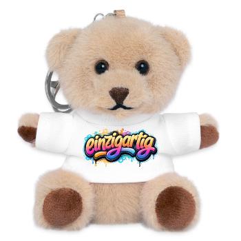 Einzigartig Graffiti Schriftzug - Teddy Schlüsselanhänger - Weiß - Vorne
