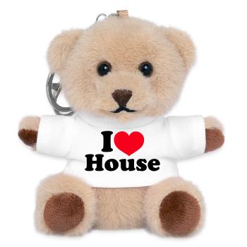 I Love House - Teddy Keyring - white - Front