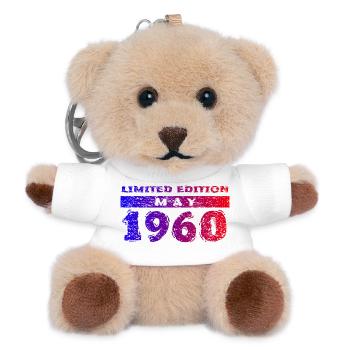 66. Geburtstag Limited Edition 05/1960 - Teddy Schlüsselanhänger - Weiß - Vorne