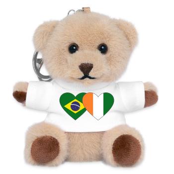 Brasillien_Elfenbeinküste_Flagge_Herz - Teddy Keyring - white - Front