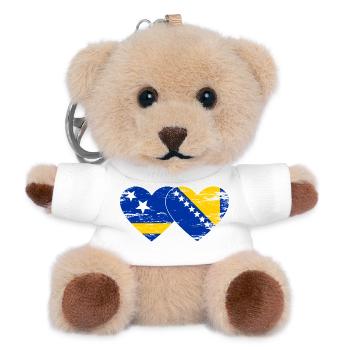 Curacao_Bosnien_Flagge_Herz_used - Porte-clés ourson - blanc - Devant