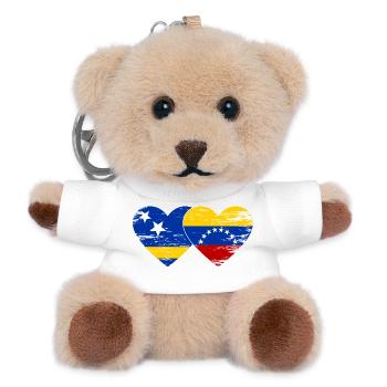 Cœur du drapeau du Venezuela de Curaçao utilisé - Porte-clés ourson - blanc - Devant