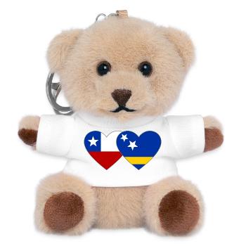 Chile_Curacao_Flagge_Herz - Teddy Schlüsselanhänger - Weiß - Vorne