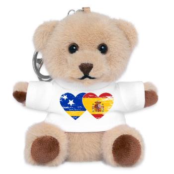 Curacao_Spanien_Flagge_Herz_used - Teddy Schlüsselanhänger - Weiß - Vorne