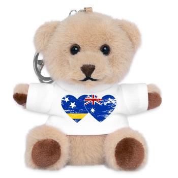 Curacao_Australien_Flagge_Herz_used - Teddy Schlüsselanhänger - Weiß - Vorne