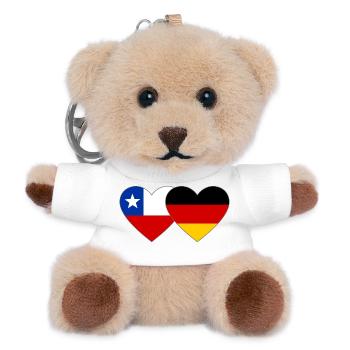 Chile Germany Flag Heart - Teddy Keyring - white - Front