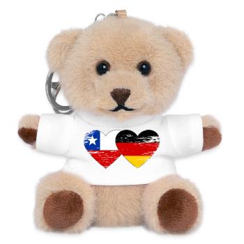 Chile Deutschland Flagge Herz - Teddy Schlüsselanhänger - Weiß - Vorne