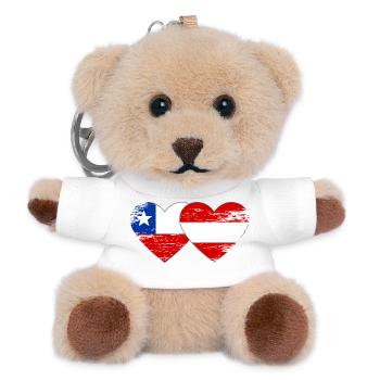 Cœur du drapeau Chili Autrichien - Porte-clés ourson - blanc - Devant