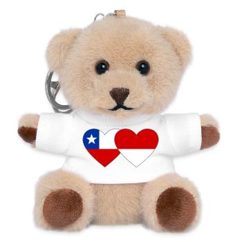 Chile_Polen_Flagge_Herz - Teddy Schlüsselanhänger - Weiß - Vorne