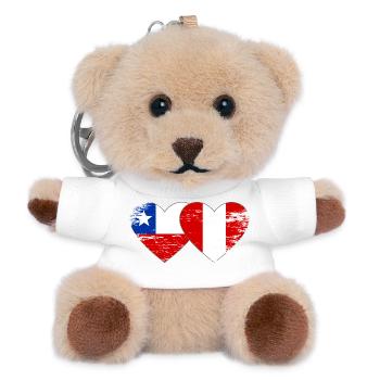 Chile_Peru_Flagge_Herz_used - Porte-clés ourson - blanc - Devant
