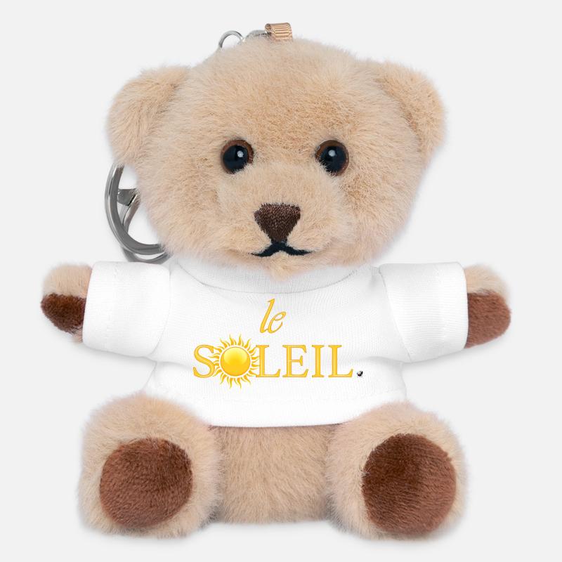 Golden sun illustration embedded in word - Teddy Keyring - white