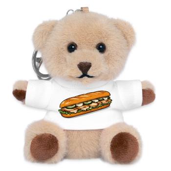 Colorful baguette sandwich - Teddy Keyring - white - Front