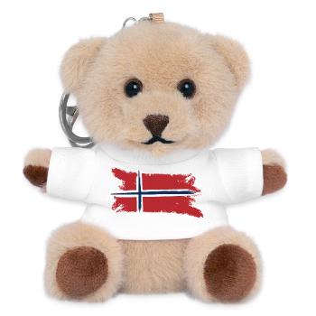 Drapeau norvégien en Scandinavie - Porte-clés ourson - blanc - Devant