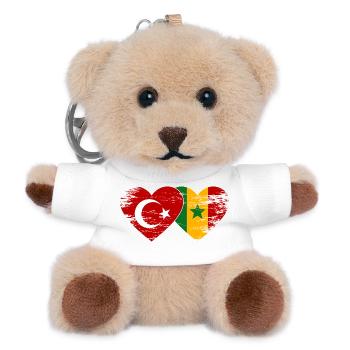 Türkei_Senegal_Flagge_Herz_used - Porte-clés ourson - blanc - Devant