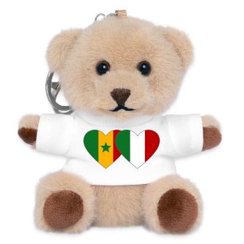 Senegal_Italien_Flagge_Herz - Teddy Keyring - white - Front