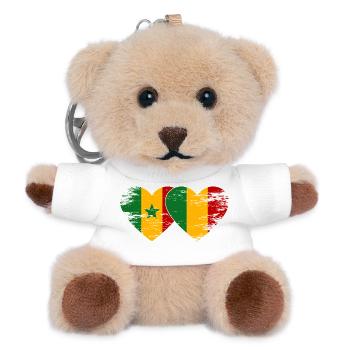Senegal_Mali_Flagge_Herz_used - Porte-clés ourson - blanc - Devant