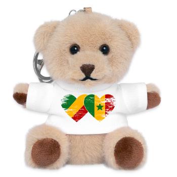 Drapeau Congo-Sénégal utilisé - Porte-clés ourson - blanc - Devant