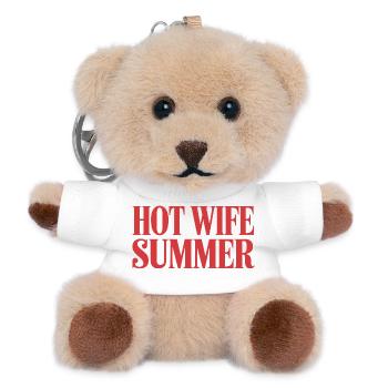Hot Wife Summer Sexy Wife Vacation Beach Party - Teddy Keyring - white - Front