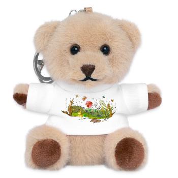Fleur - Porte-clés ourson - blanc - Devant