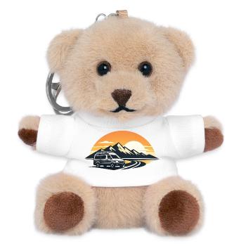Sonnenuntergang Roadtrip mit Camper - Teddy Schlüsselanhänger - Weiß - Vorne