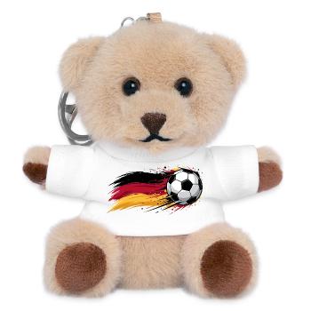 Balle de football avec le drapeau allemand - Porte-clés ourson - blanc - Devant