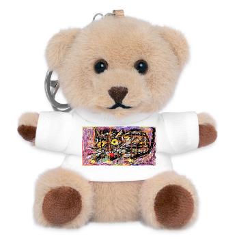 cat love - Teddy Keyring - white - Front