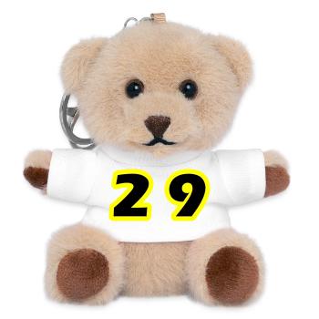 29 Symbole numérique - Porte-clés ourson - blanc - Devant