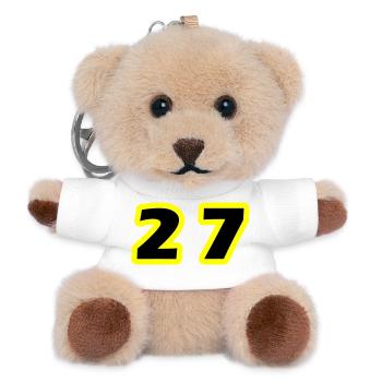 27 Zahl symbol - Teddy Schlüsselanhänger - Weiß - Vorne