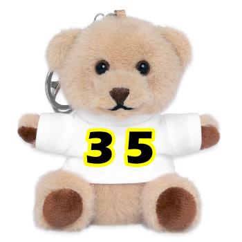 35 Symbole numérique - Porte-clés ourson - blanc - Devant