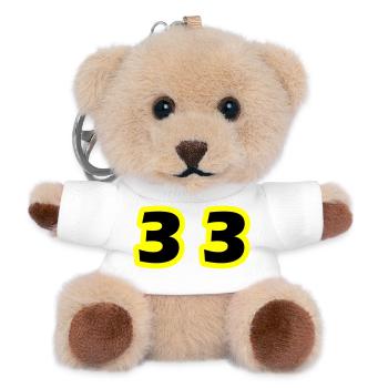 33 Symbole numérique - Porte-clés ourson - blanc - Devant
