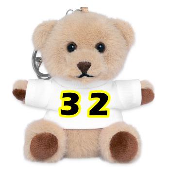 32 Symbole numérique - Porte-clés ourson - blanc - Devant